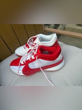 Nike Red n White Thanasis thank you sneakers